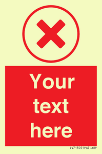 Custom red background, red cross in circle sign